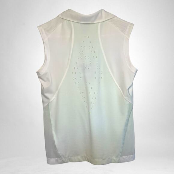 Nike‎ golf womens polo shirt drifit white and green with collar sleevless - Picture 3 of 10